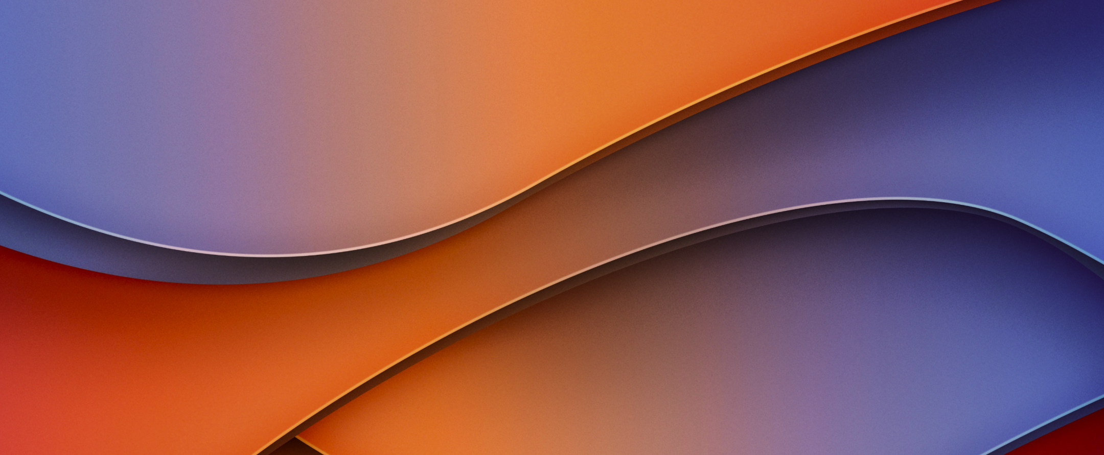 Abstract gradient of blue and orange colors divides the screen diagonally.